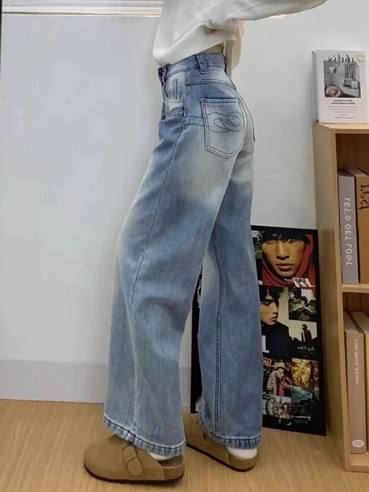 

High Waist Loose Fit Straight Leg Jeans Women's Spring New Style plus Size Comfortable Wide Leg Pants Casual Denim Trousers