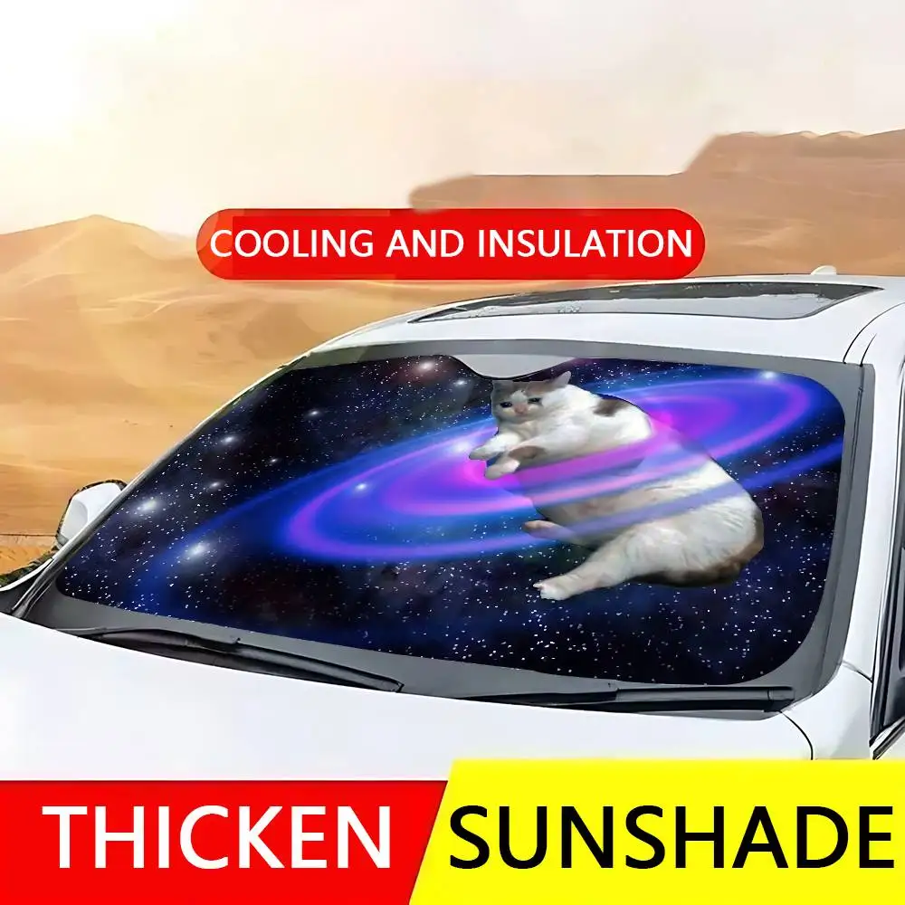 Cat-Meme Funny Car SunShade Windscreen Cover Windshield Car Window Sun Shade Auto Visor Car Accessories