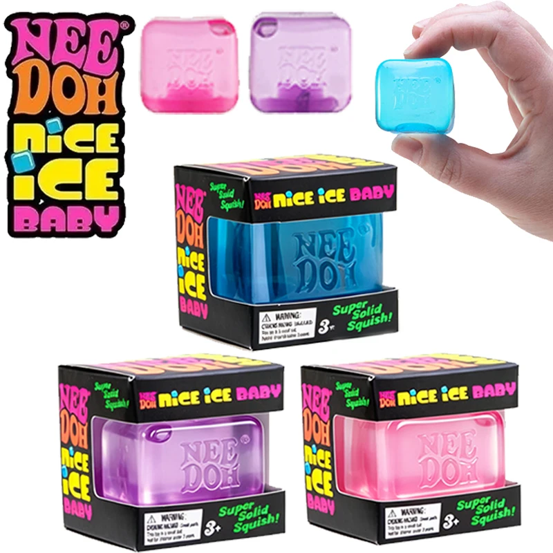 Needoh Squish Mini Ice Cube Maltose Slow Rising Fidget Toy Calming Squeeze Toy for Sensory Stress Release Desk Accessory Gift