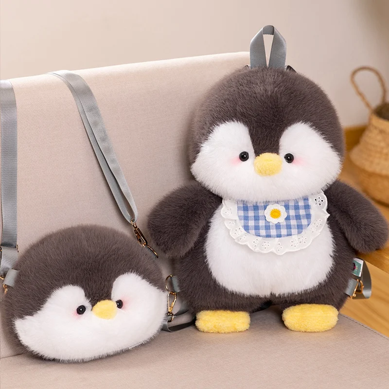 ใหม่ Penguin กระเป๋าเป้สะพายหลังของเล่นตุ๊กตากระเป๋าของเล่นตุ๊กตาผ้าฝ้ายนุ่มตุ๊กตาสัตว์ที่สมจริงสําหรับแฟนของขวัญวันเกิด