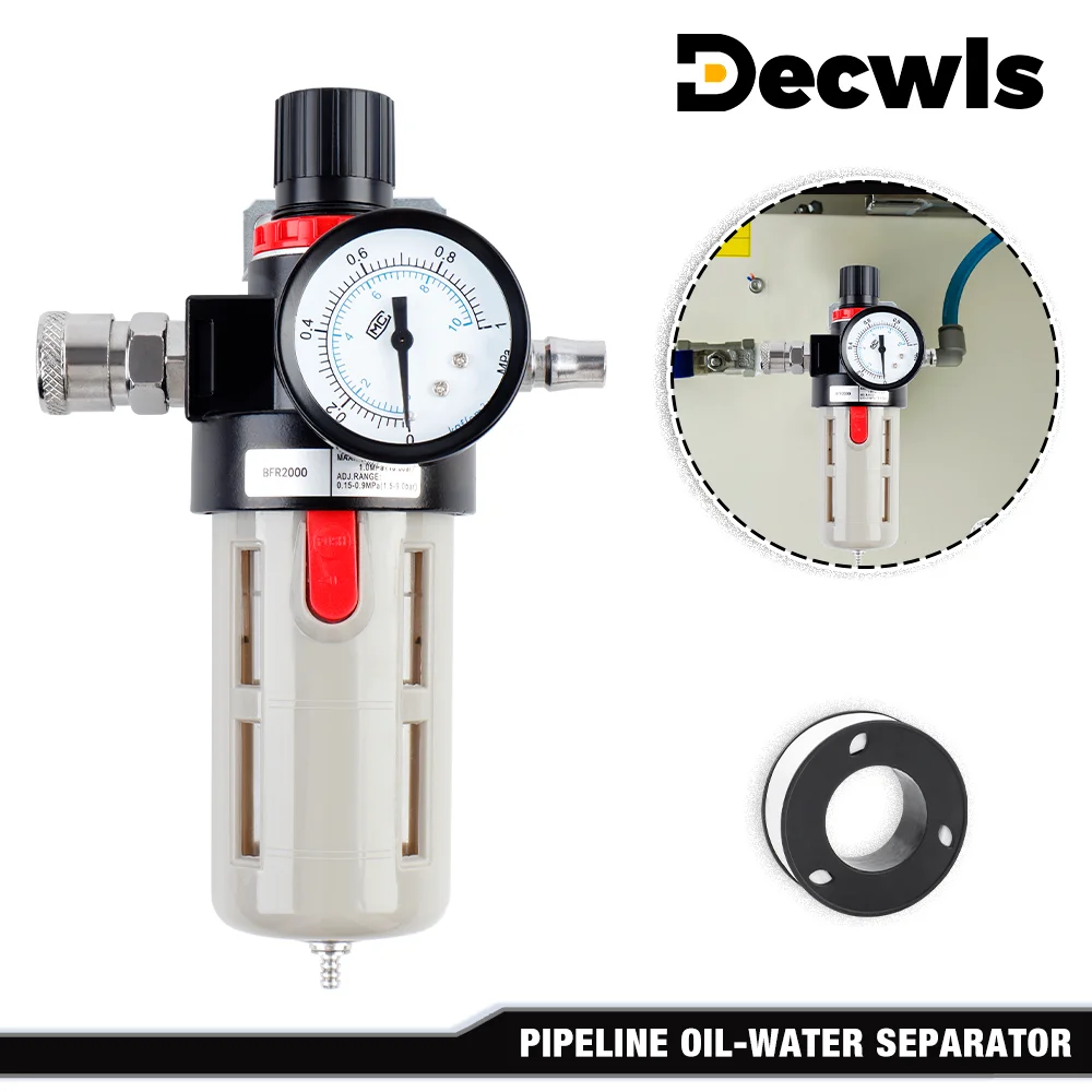 

BFR2000 Pipeline Oil-water Separator 1/4 Inch Interface, Air Compressor Pressure Regulator, Copper Filter, Home Pneumatic Tools