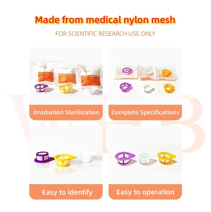 WHB Cell Strainer Sterile Cell Screen 40um70um100um Stackable Cell Strainer Nylon filter Sterile Enzyme Free Pyrogen Free Tools