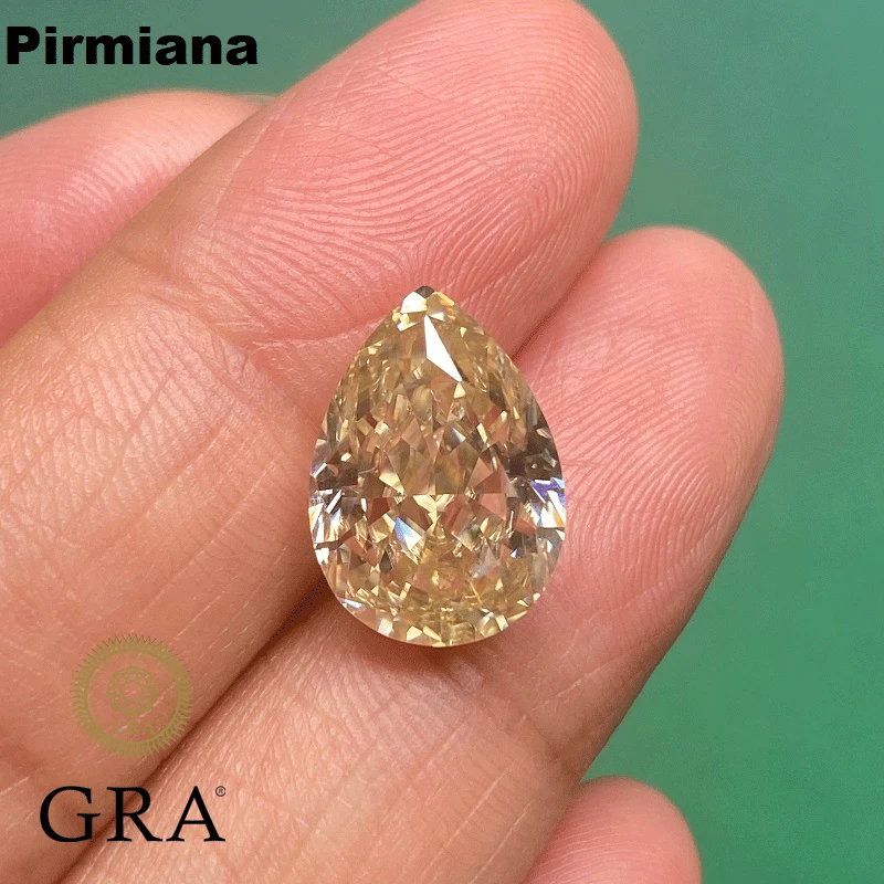 Pirmiana 7.3ct Original Fancy Yellow Moissanite Loose Stone Certificate Pass Diamond Tester