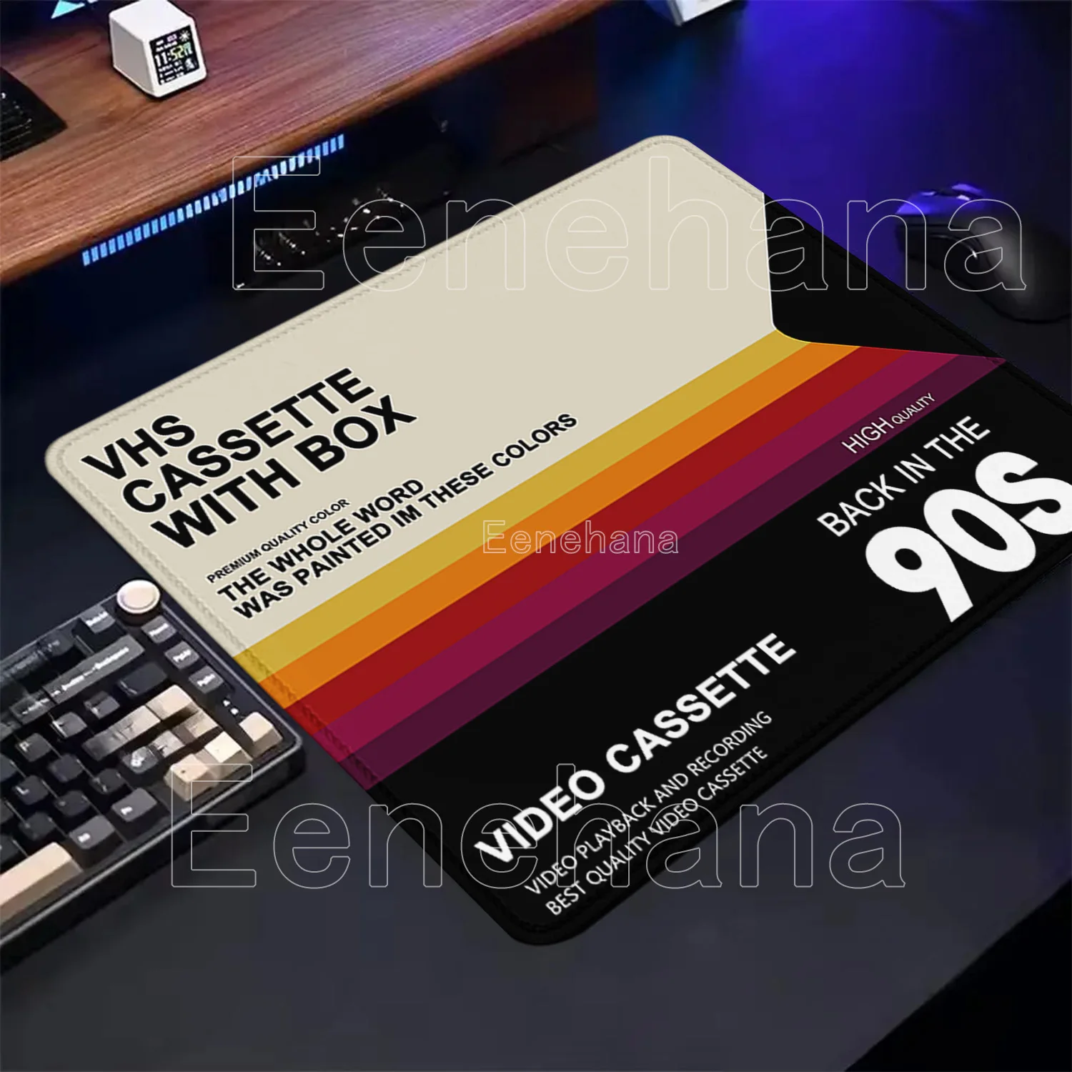 Mousepad Retro Style VHS Gaming overlock Keyboard Small Size Mouse Pad Computer Office Accessories HD Printing Rubber Desk Mat