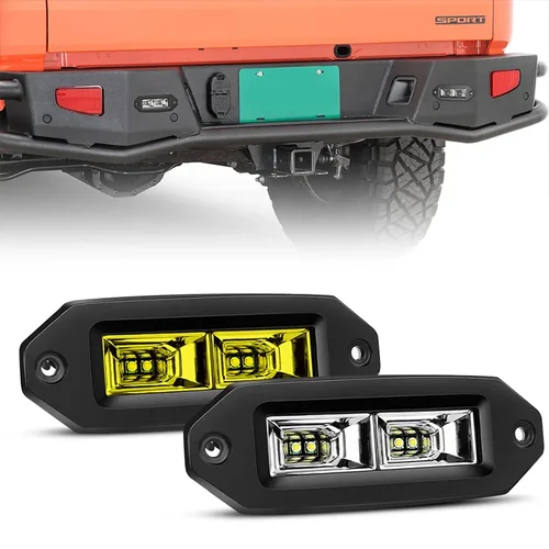 Luz Led de trabajo de 40W y 6 pulgadas, iluminación de conducción para correr, montaje empotrado, barra Led de trabajo, vainas, 12V, 24V, todoterreno, 4x4, carretilla elevadora de remolque