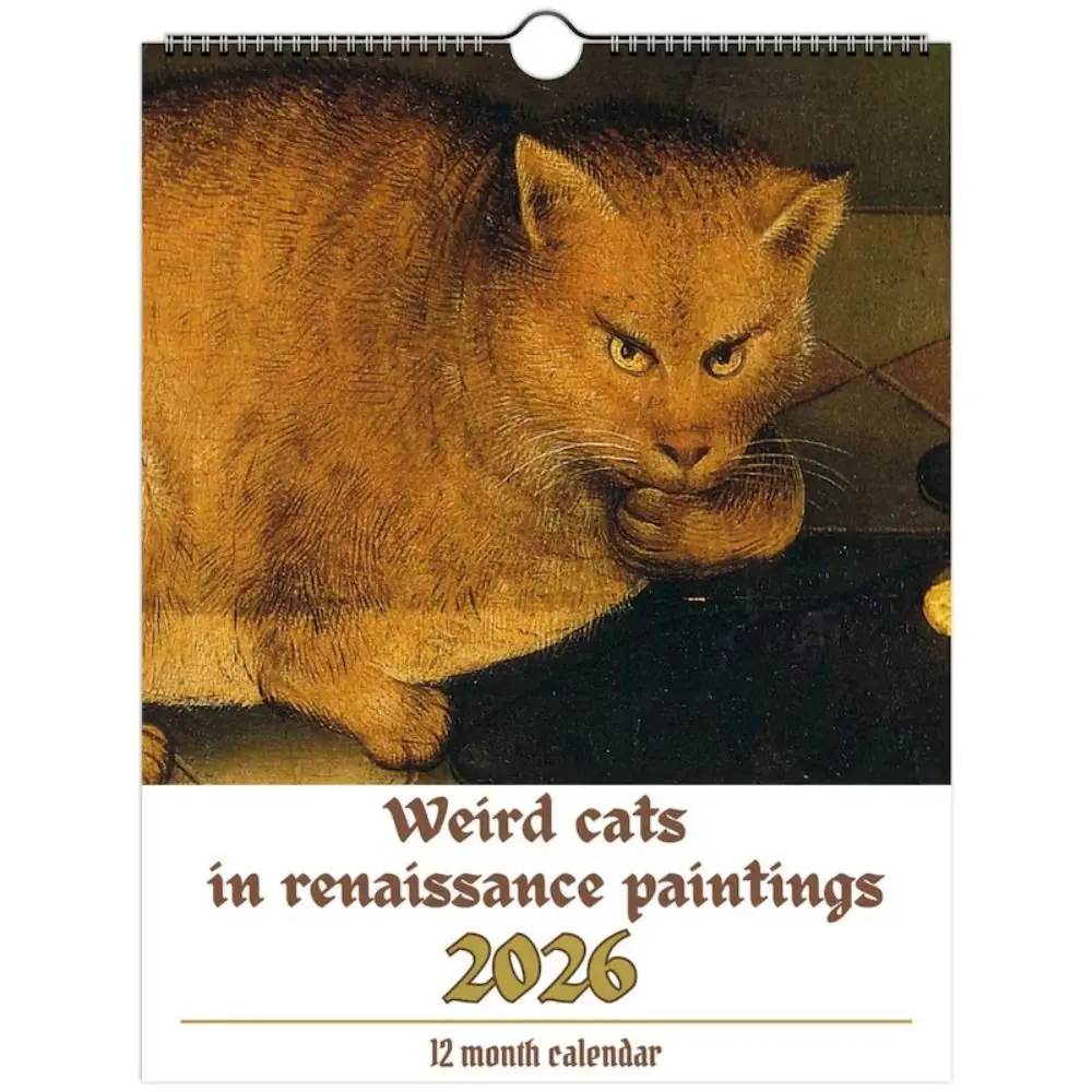 

Hot Funny Weird Cat Renaissance Calendar Medieval Cat Painting Daily Weekly Monthly Wall Calendar 12 Month Planner For Bedroom