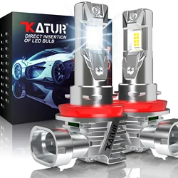 Katur 2x 20000LM Error Free H8 H9 H11 H16 LED Canbus Headlight Bulb LED Car Head Fog Light Fanless Plug & Play New Upgrade