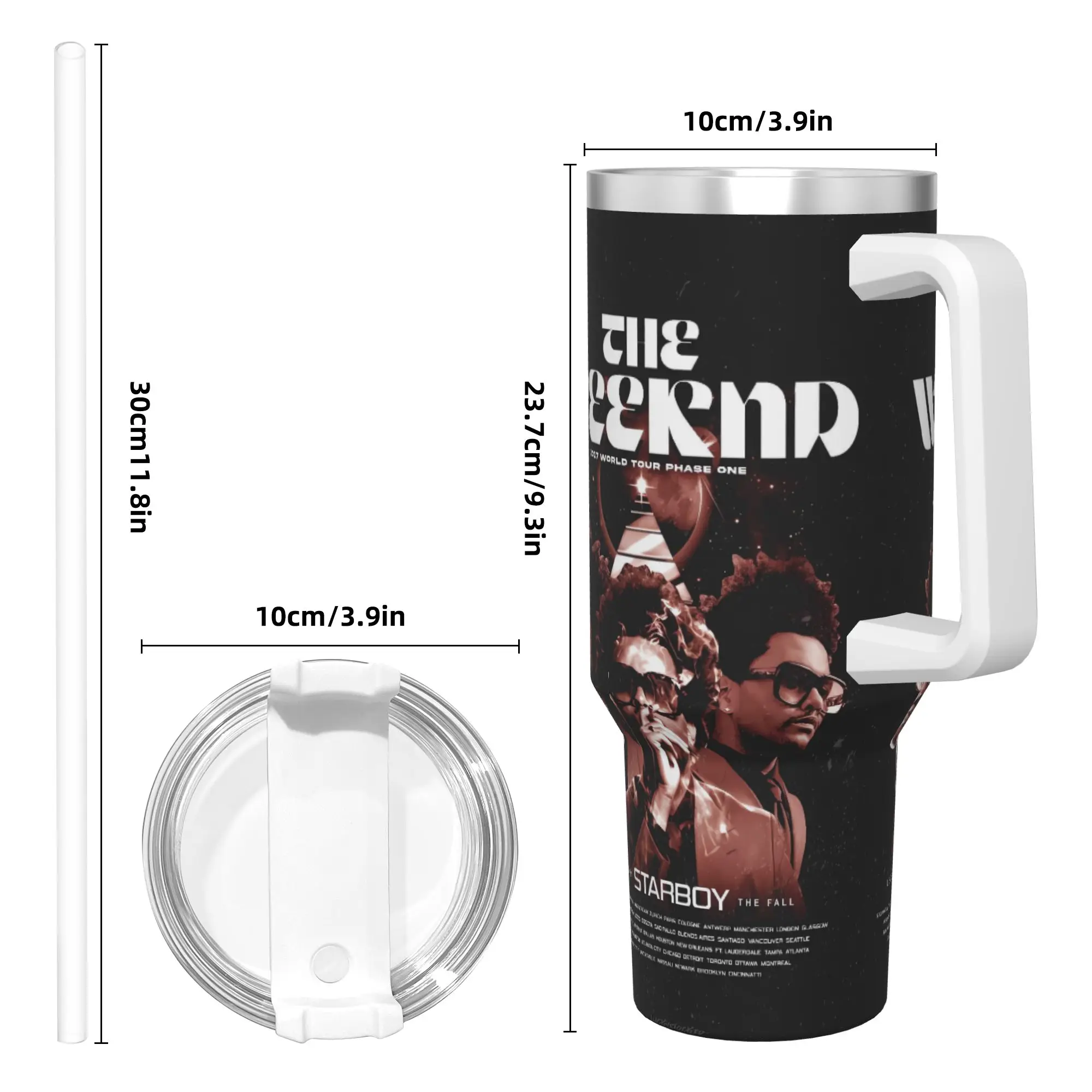 ألبوم The Weeknd XO، زجاجة مياه للمشروبات الساخنة، تحافظ على الحرارة، أكواب حرارية من الفولاذ المقاوم للصدأ، أكواب سيارة للتخييم مطبوعة