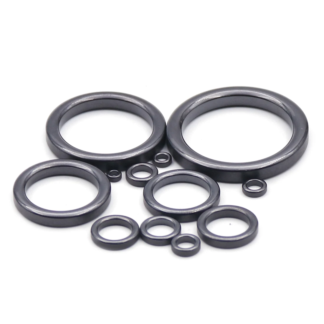 Fish trip 10 Stück ~ 48 Stück Angelrute Führungs ring Augen Reparatur satz Keramik ring schwarz glatt verschleiß fest – Detail 3