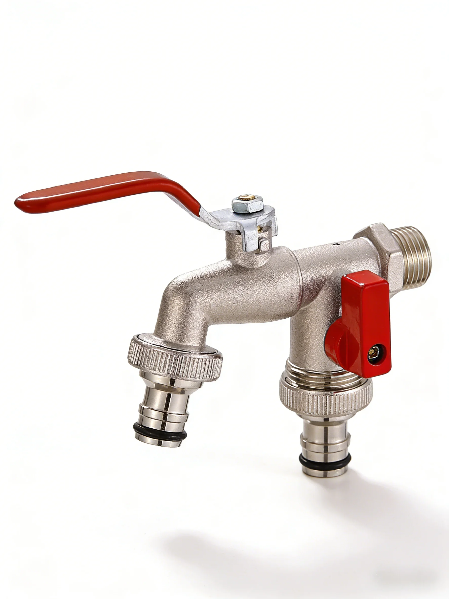 Nieuwe Tuinslang Kraan Kraan Adapter 1/2 ''3/4'' IBC Watertank Connector Met 2 Outlets Irrigatie gezamenlijke Vervanging Fitting - afbeelding 2