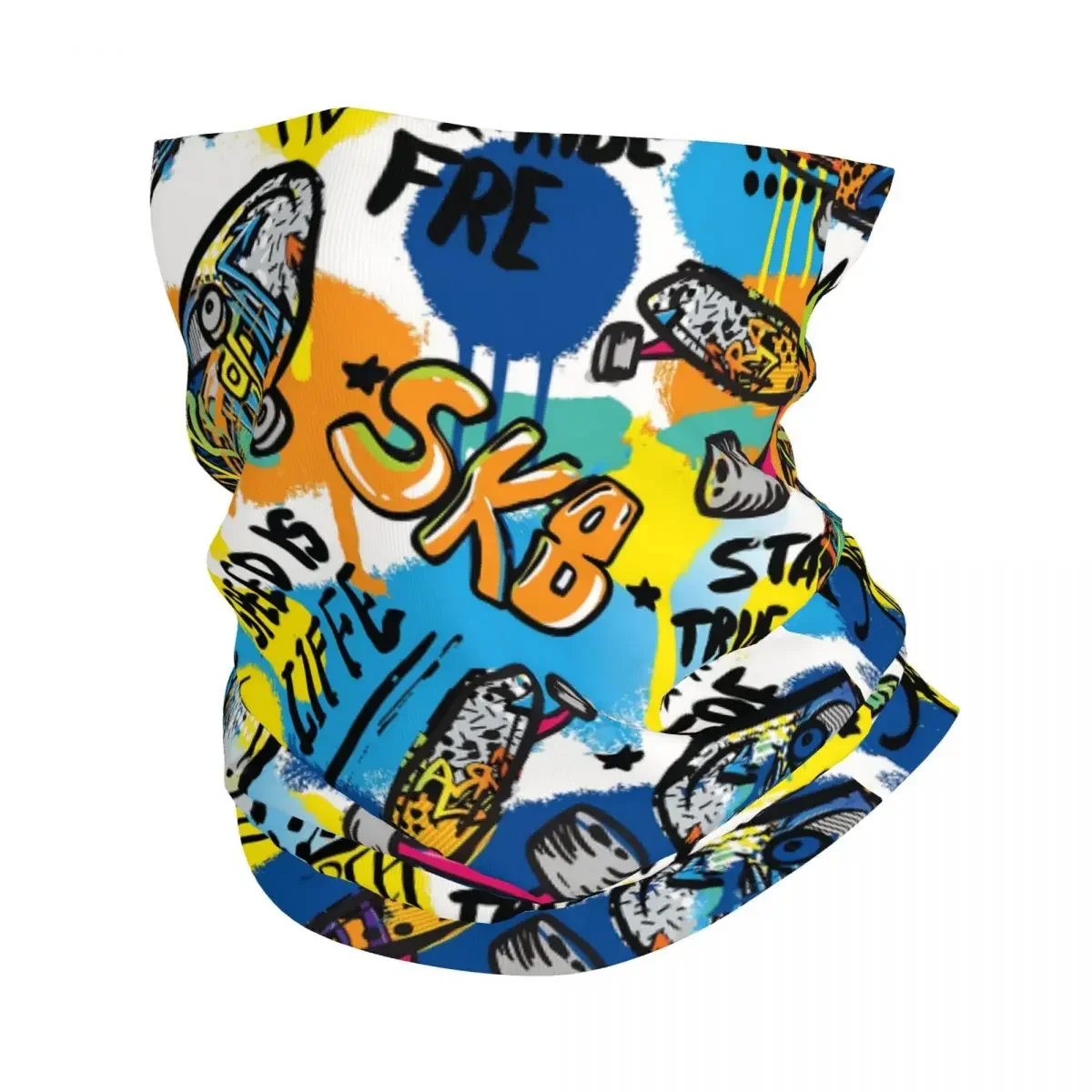 Skateboard Prints Bandana Neck Gaiter Motorcycle Club Graffiti Art Pattern Face Scarf Cycling Scarf Hiking Unisex Adult Winter