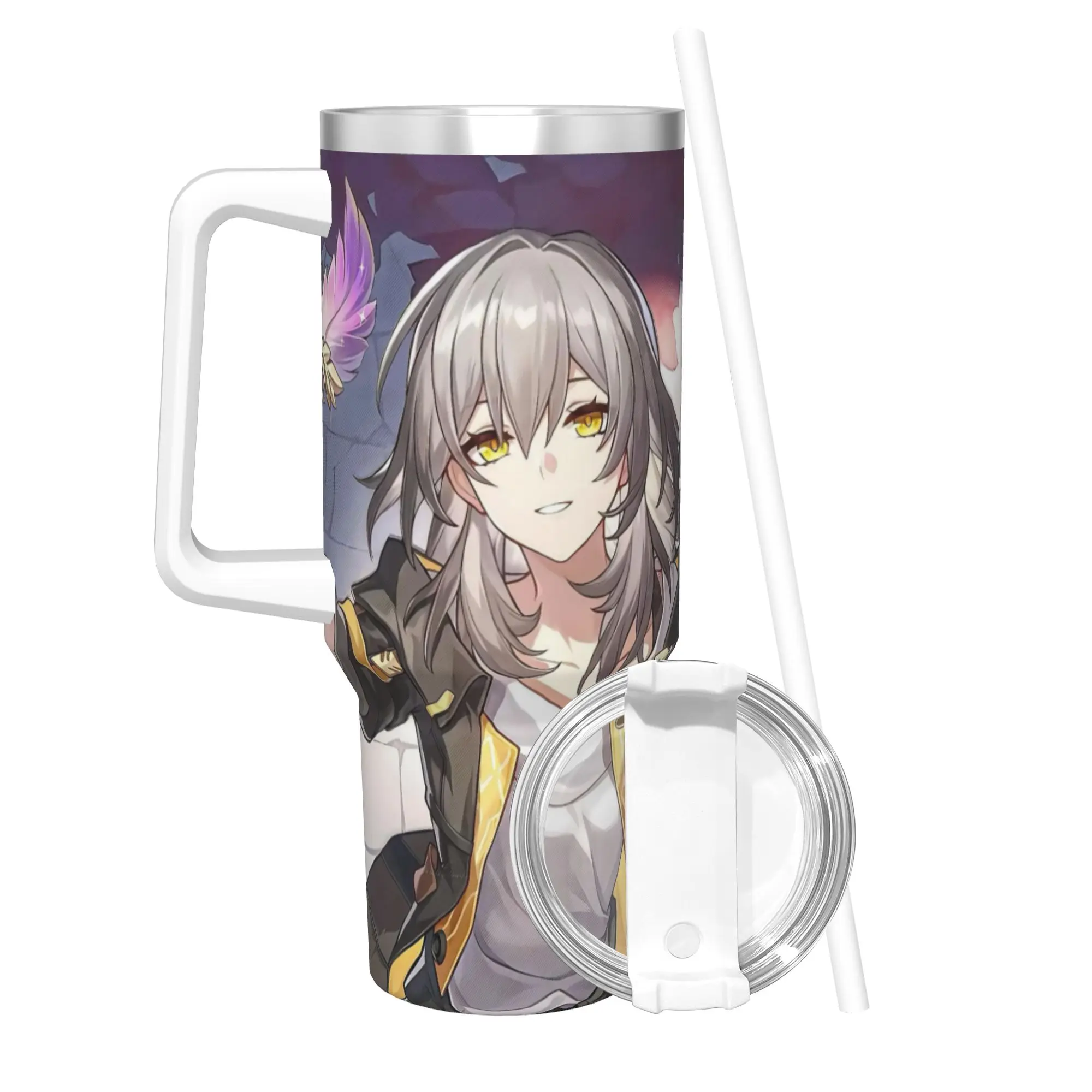Honkai Star Rail Tumbler With Straw  Stainless Steel Mug Cups Double Wall Vacuum Insulated for Cold Or Hot 40oz