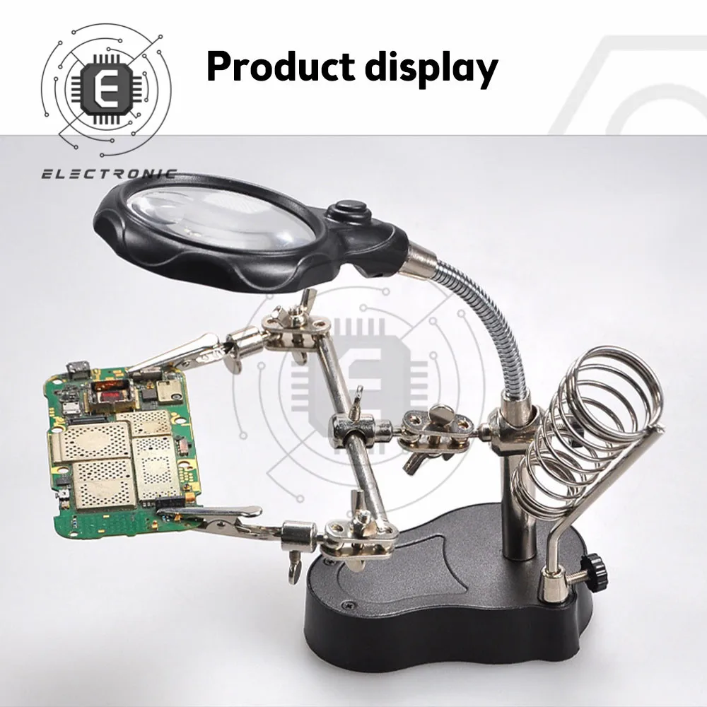 DIY Repair Magnifier Clamp Soldering Iron Stand Helping Hands