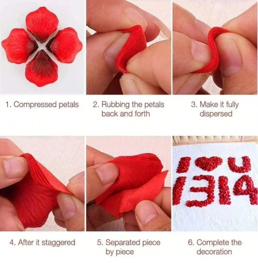 1000 قطعة من القماش غير المنسوج يحاكي بتلات الورد، وهو مناسب جدًا لعيد الحب وخاصة للحفلات الموصلة.