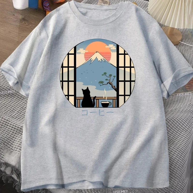 تي شيرت نسائي مطبوع بأكمام قصيرة مقاس كبير، فضفاض وكاجوال، ناعم، مريح ومسامي، رياضات خارجية