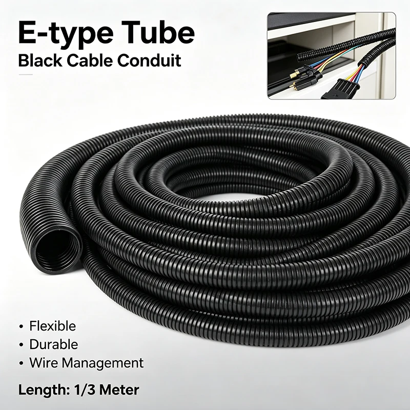 1/3meter Corrugated Pipe7mm-28mm Car Cable Heat Resistant Insulation Tube Harness Motor Electrical Wire Protection Accessories