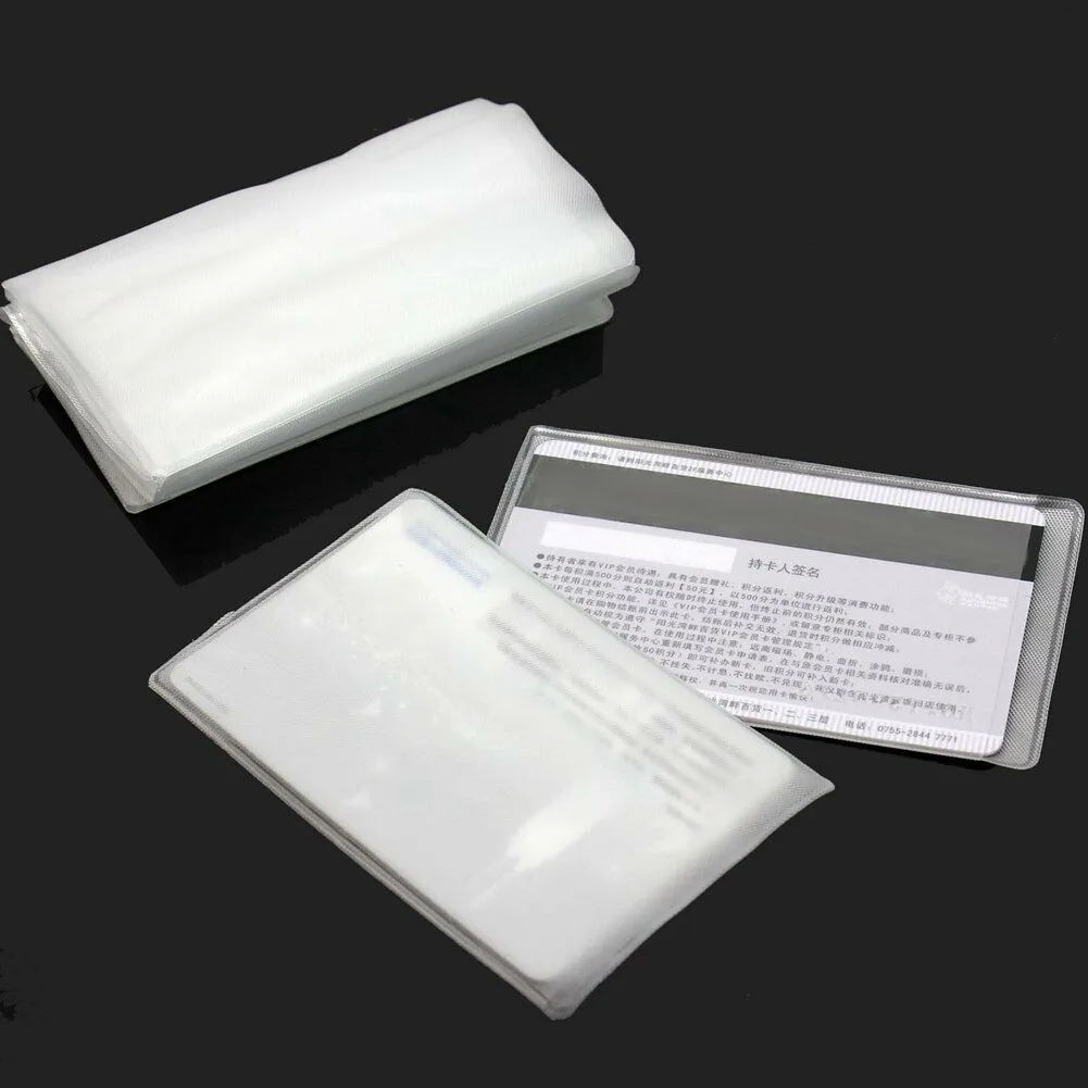 Credit Card ID Holder Protective Sleeve Wallet Cover Dust Guard Waterproof PVC Holder for License Debit and Bank Cards