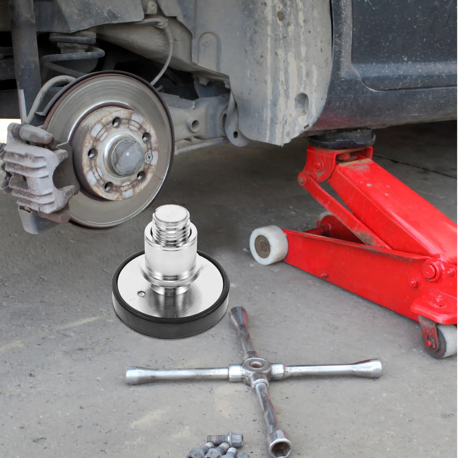 

Auto Lift Heightening Pad 50Mm Thickened Steel Adjustable Height Lift Column for Floor Jack Extension Car Lifting Safety Lock