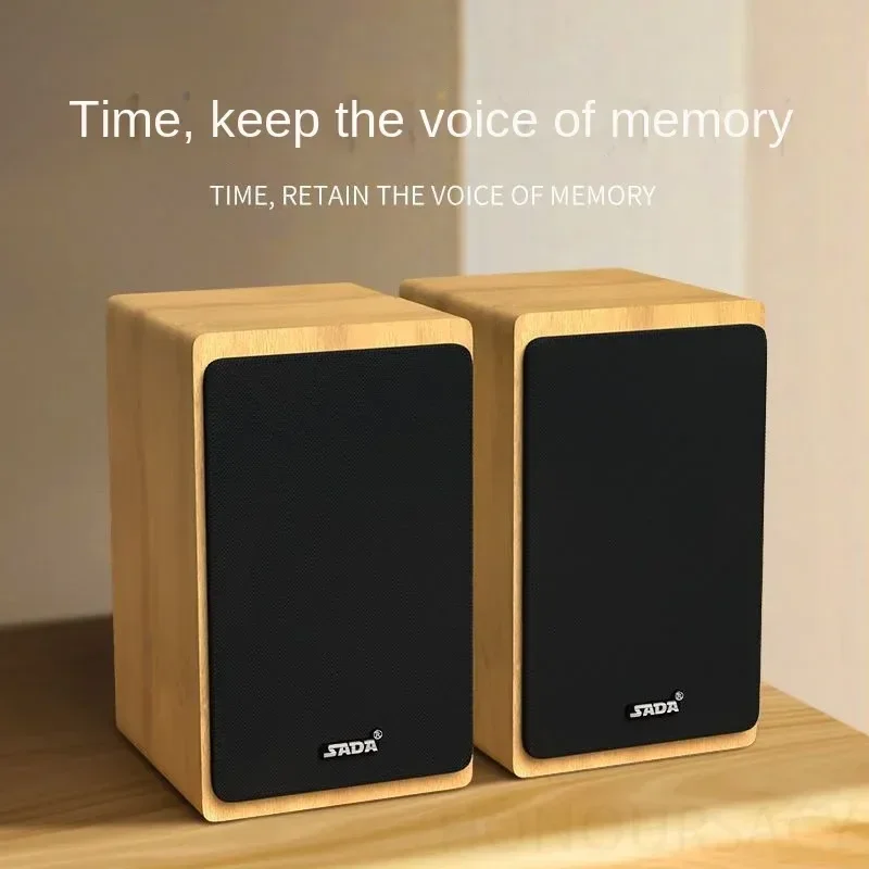 Desktop Computer Subwoofer HIFI Shock Super Large Heavy Bass Bluetooth Speaker Wooden Audio Volume Computer Game Stereo SoundBox