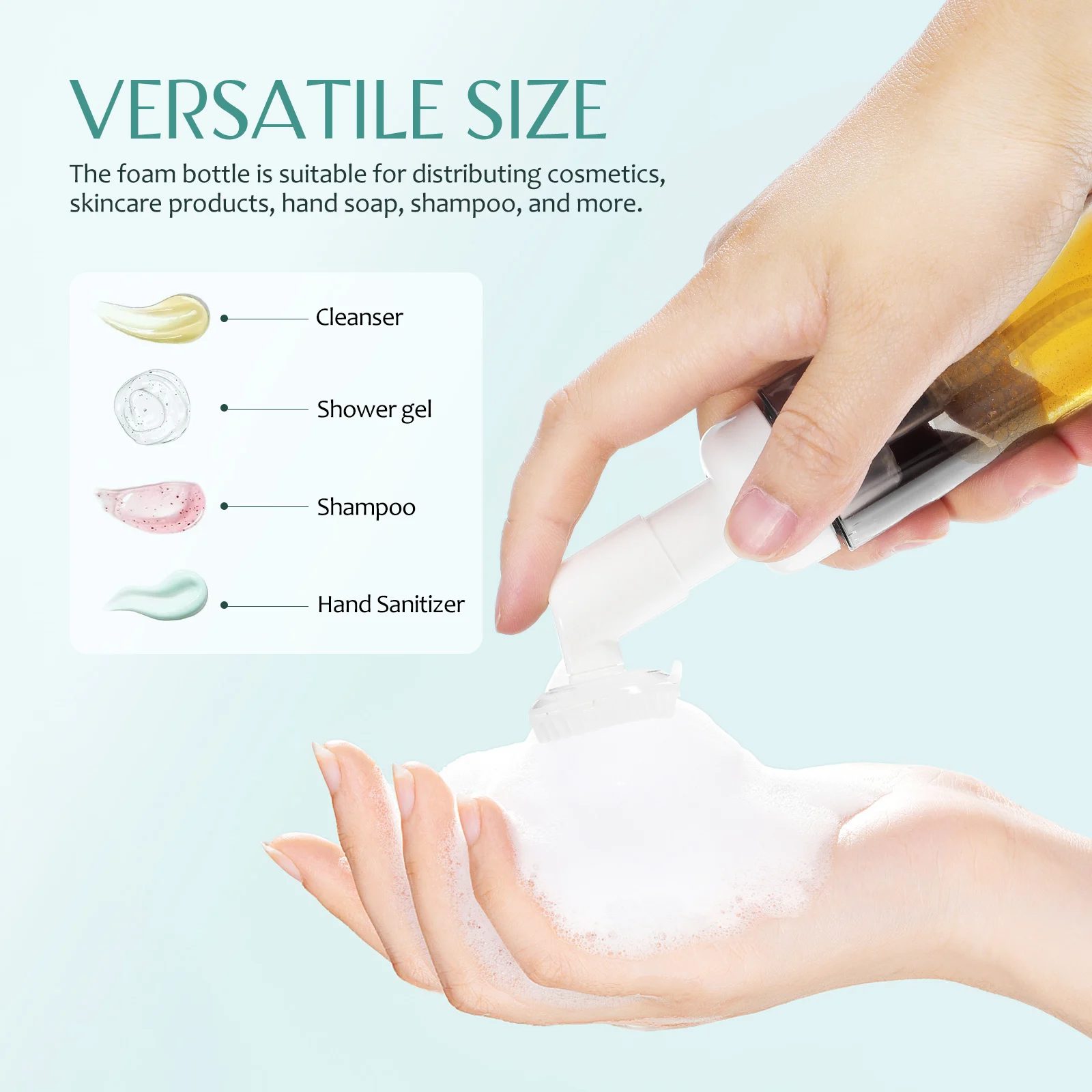 6 Stück leere Flaschen, 60 ml, schwarz, widerstandsfähige Schaumpumpe, Reisegröße, auslaufsicher, für Handseife, Shampoo, Hautpflege