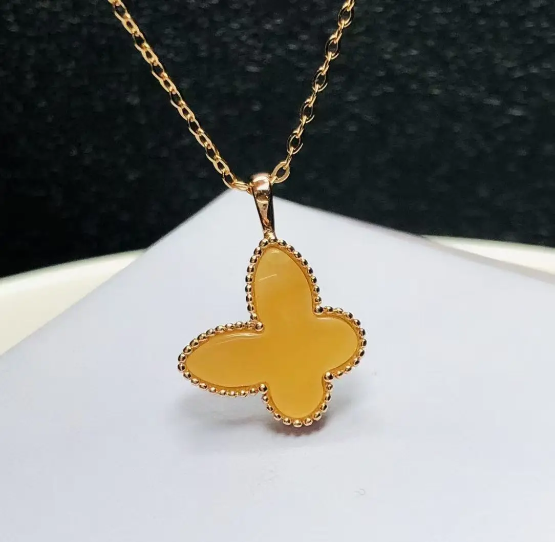 

Натуральный полный пчелиный воск, куриное масло, желтый янтарь, подвеска-бабочка, ювелирные изделия из стерлингового серебра 925 пробы 21 3x14 8x3 1 мм