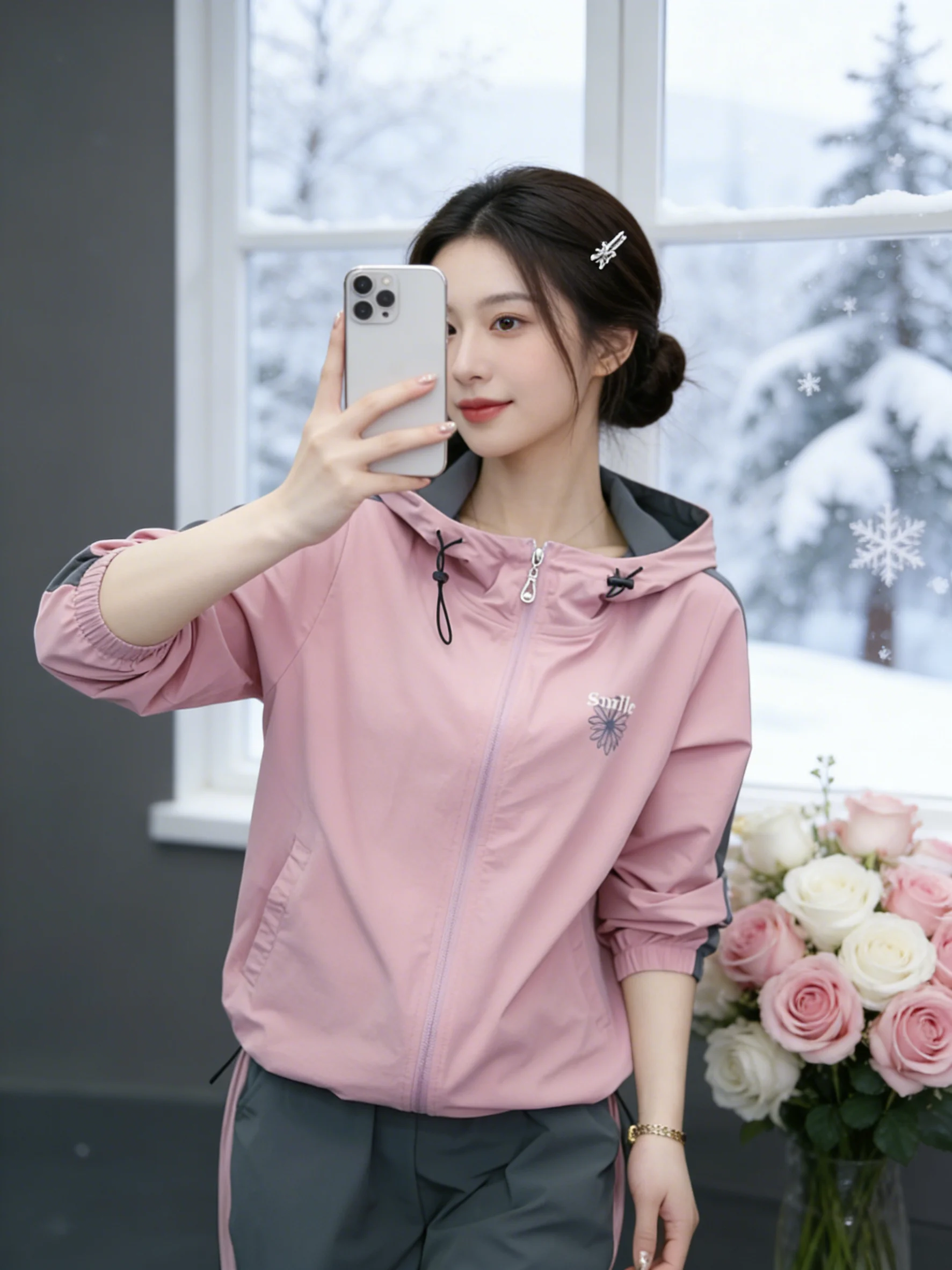 

Casual Sportswear Set Women's Spring Autumn 2026 Slimming Hooded Trousers Fitn Running Suit Two-Piece Set High Waist Long ...