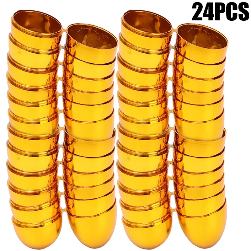 Pack De 24 Huevos De Pascua Rellenables De Color Dorado - Resistentes, Fáciles De Abrir Y Cerrar, Ideales Para Sorpresas Y Manualidades