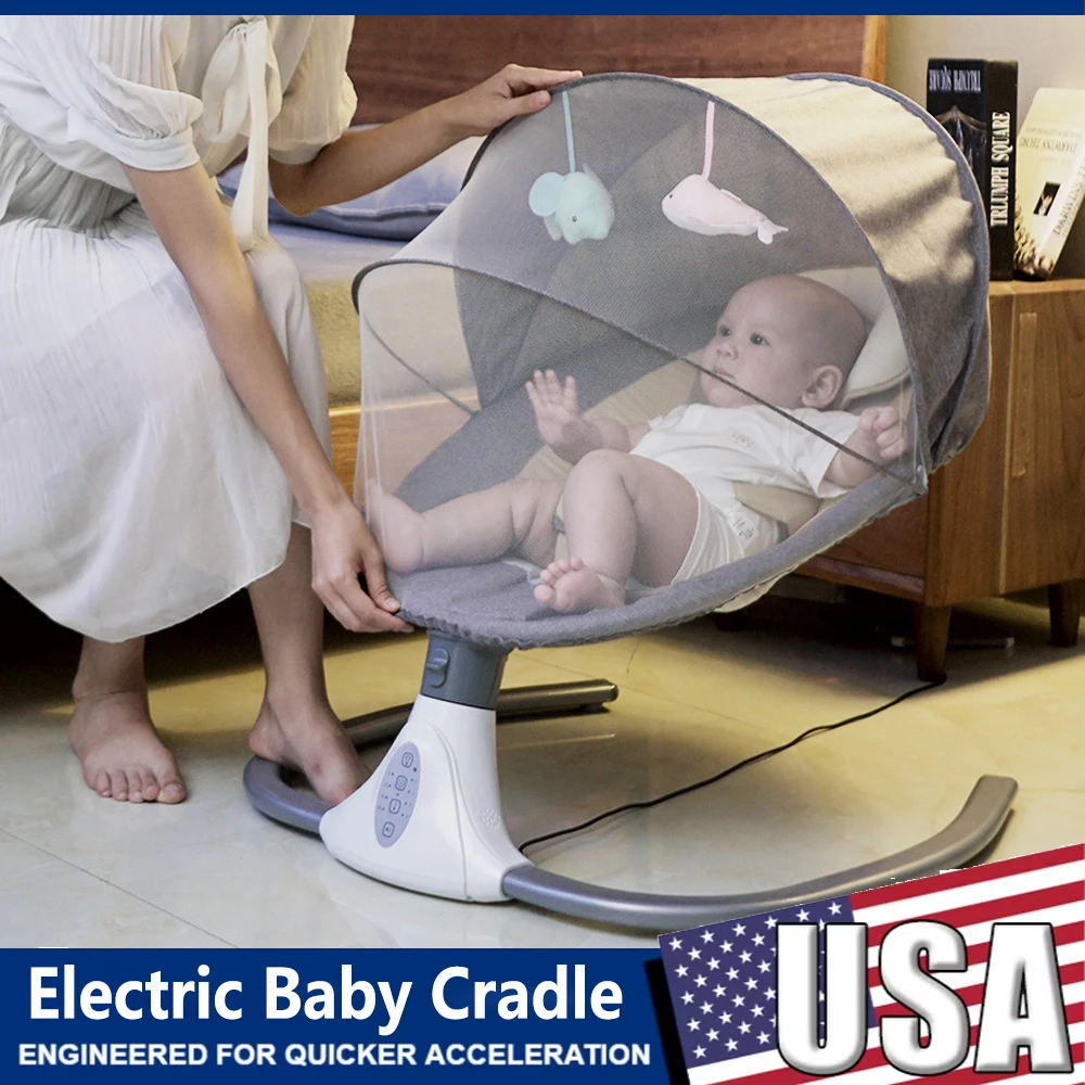 Smart Electric Baby Cradle With USB Interface Bluetooth Remote Control Rocking Chair Babies Nest MP3 Music Sleeping Bed