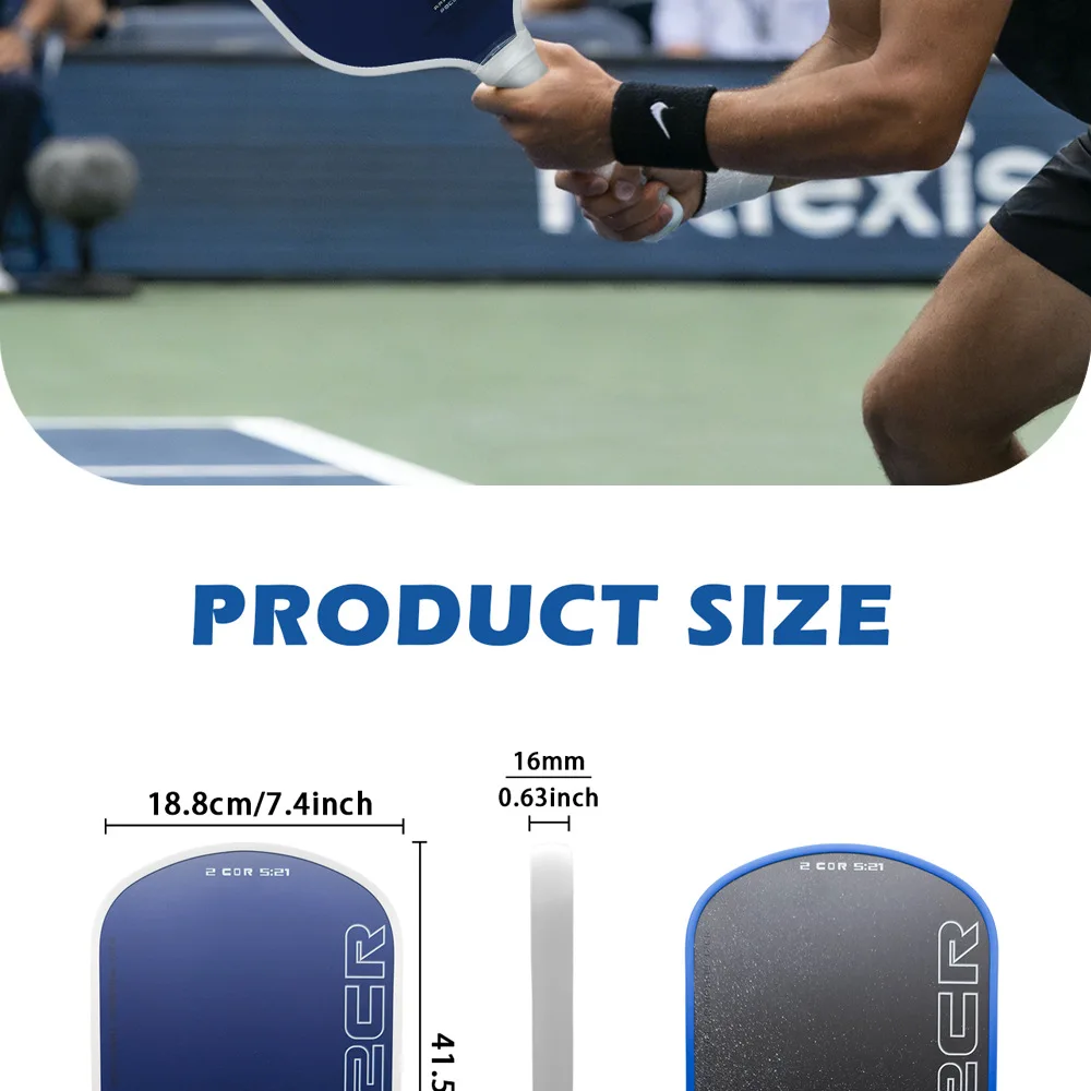Honolulu J2CR 5. Generation Pickleball-Schläger mit Heißgepresstem Schaumstoffkern, T700 Carbonfaser, Leichtgewichtiger Pickleball-Schläger – Detail 10