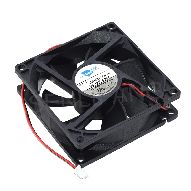 2pcs For HDH0812EA -A 12V 0.38A 8025 Large Air Volume Fan 8CM 3