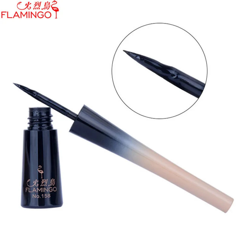 Flamingo Zachte Vloeibare Eyeliner Make-Up Harde Tip Snel Droog Langdurige Waterdichte Gladde Eyeliner Lotion Schoonheidspen