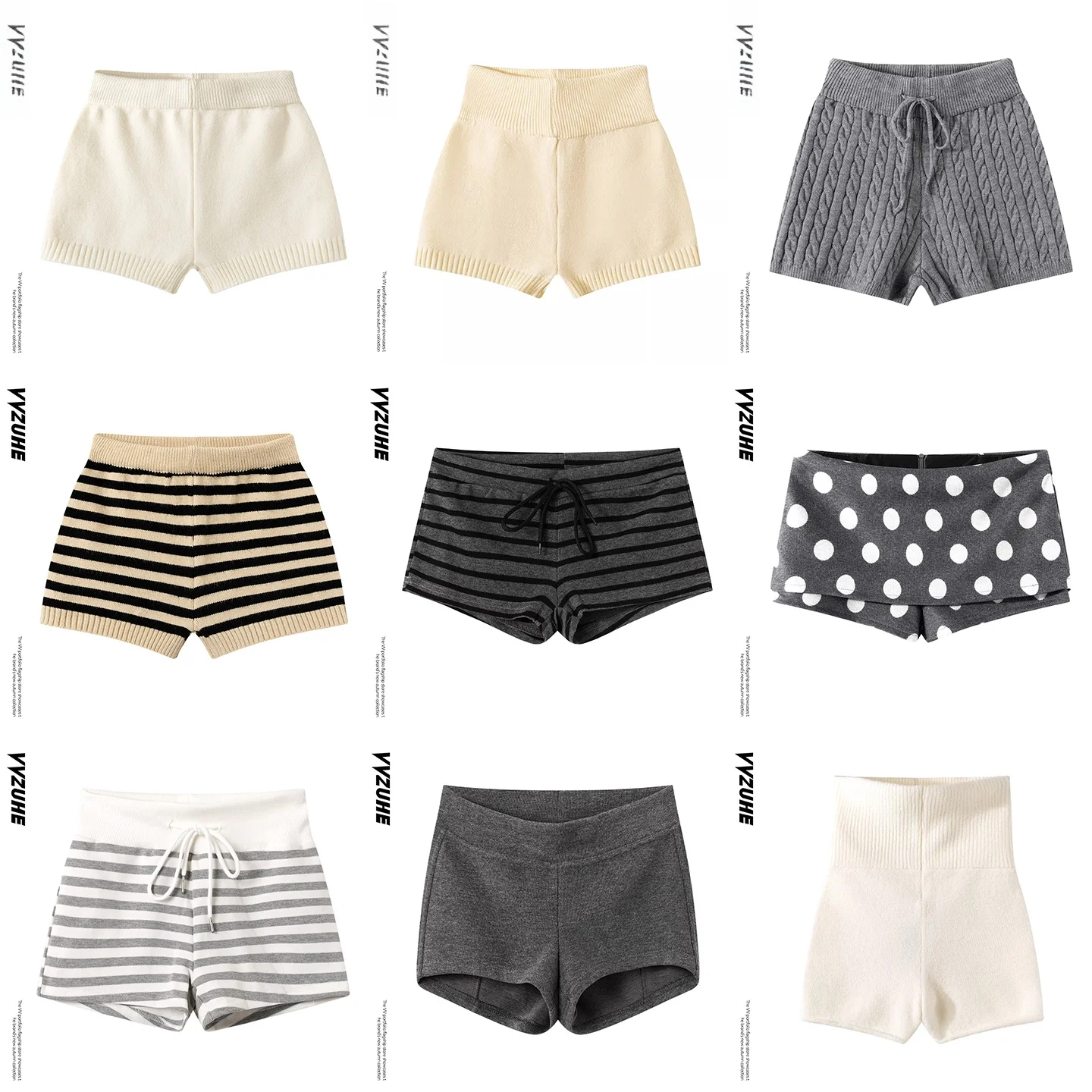 Korean Style Slim Fit Polka Dot Stripe Short Pants Women's Summer High Waist Underwear Sexy Butt Lifting Tight Leggings