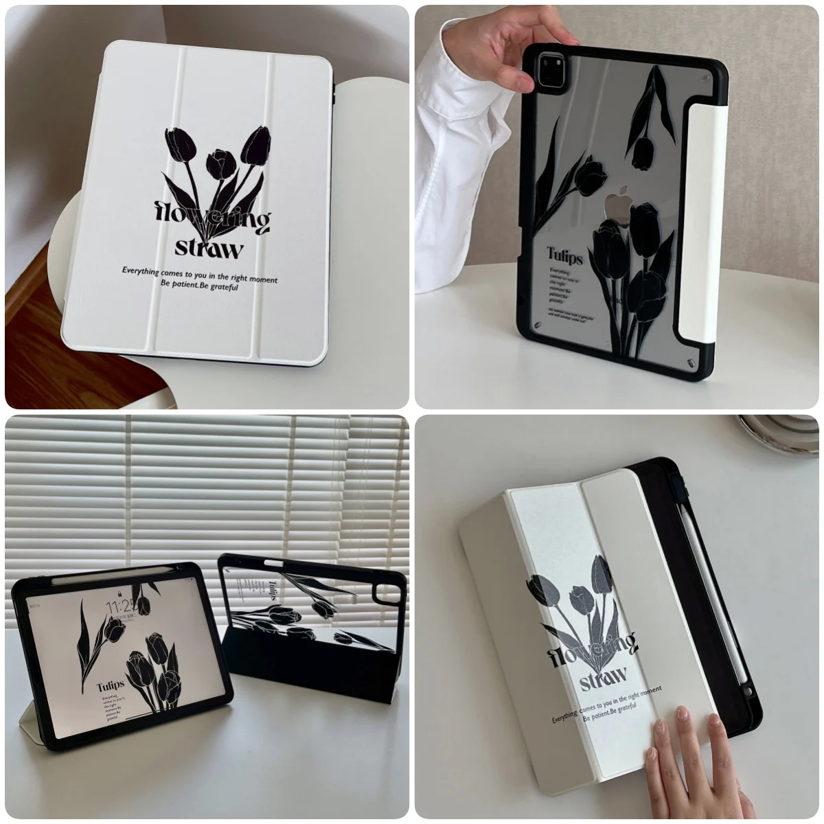 Tulip bouquet For iPad 2024 Air Pro 11 12.9 13 Case 10.2 7th 8th 9th Generation 2022 10th Gen Cover 9.7 inch Air 5 4 3 10.9 Case