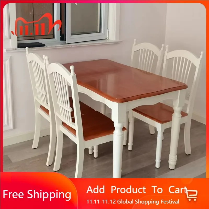 

Salon Waterproof Dining Table Kawaii Unique 4 Chairs Modern Tables Restaurant Kitchen Nordic Princess Muebles Hotel Furniture
