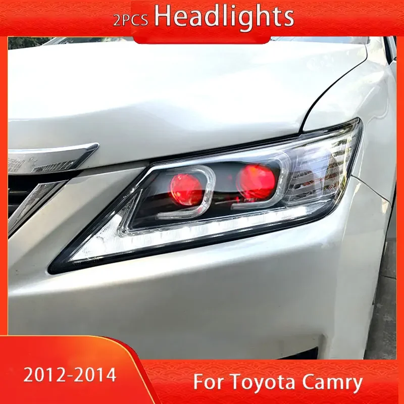 

Автомобильные аксессуары, фары для Toyota Camry 2012-2014, светодиодные фары Camry, светодиодные фары drl Bi-Xenon, линзы ближнего света