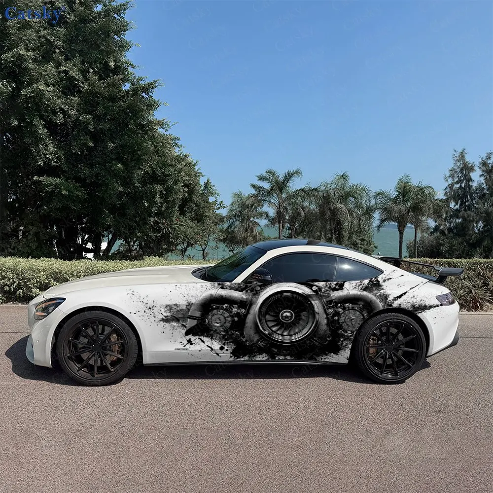 

2pcs Mechanical Engine Wild Blade, Durable, Fade-resistant, Enhance Vehicle Aesthetics With Bold Artistic Design Car Vinyl Wraps