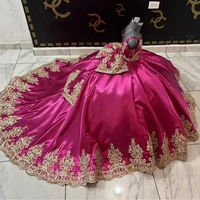 Vestido de niña de flores rosa personalizado para boda elegante vestido de baile de primera comunión de cumpleaños de bebé sin mangas de satén hinchado
