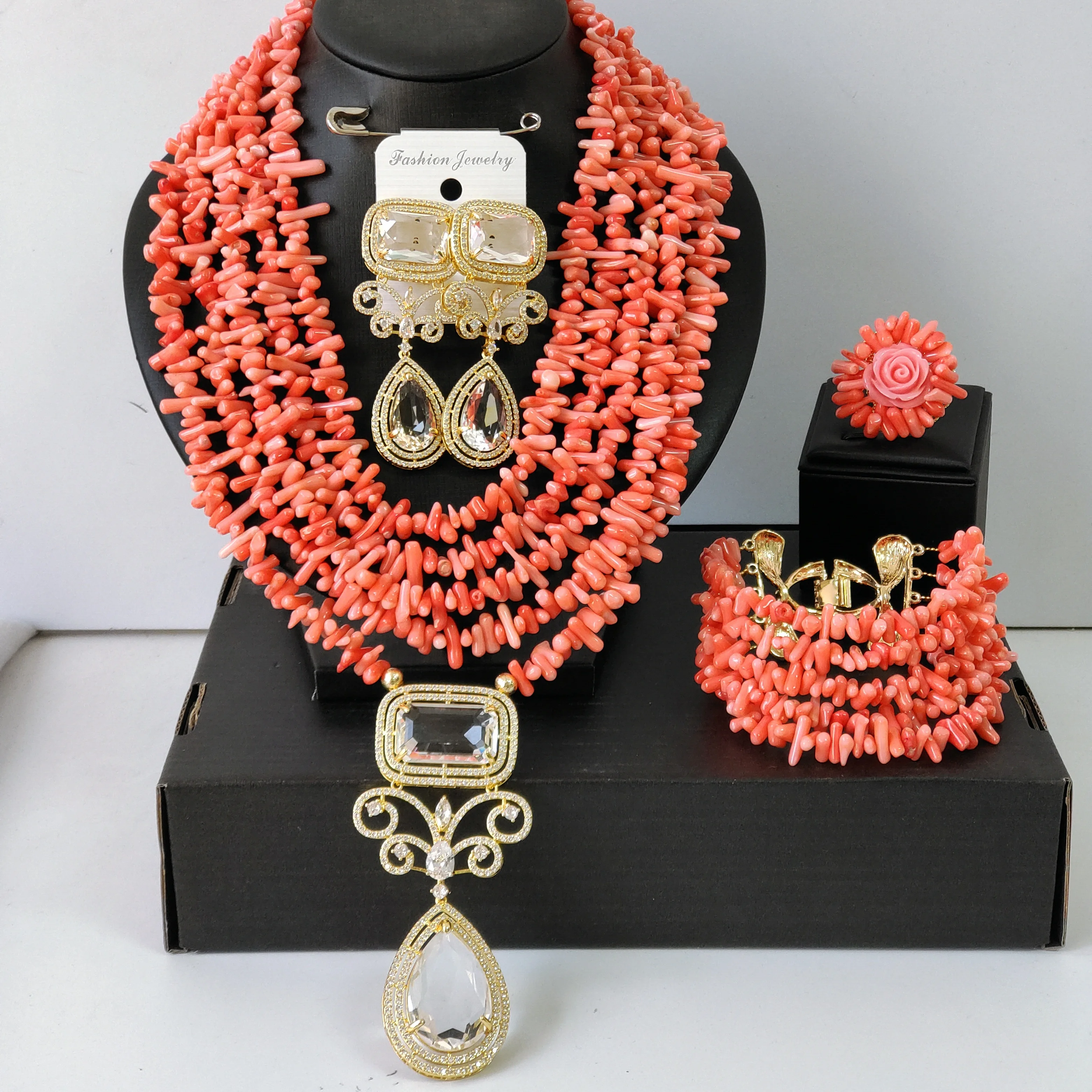 

Women Statement Necklace Set Dubai Real Coral African Jewelry Sets Wedding Coral Beads Jewelry Set