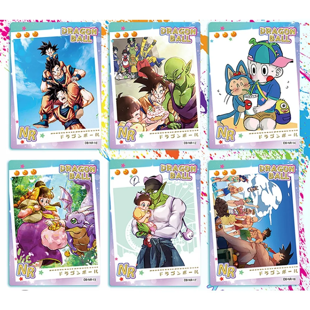 Tarjetas de Dragon Ball edición aniversario aventura acción personaje de Anime cálido feliz diario Tarjeta de toma de fotos para niños regalo de cumpleaños