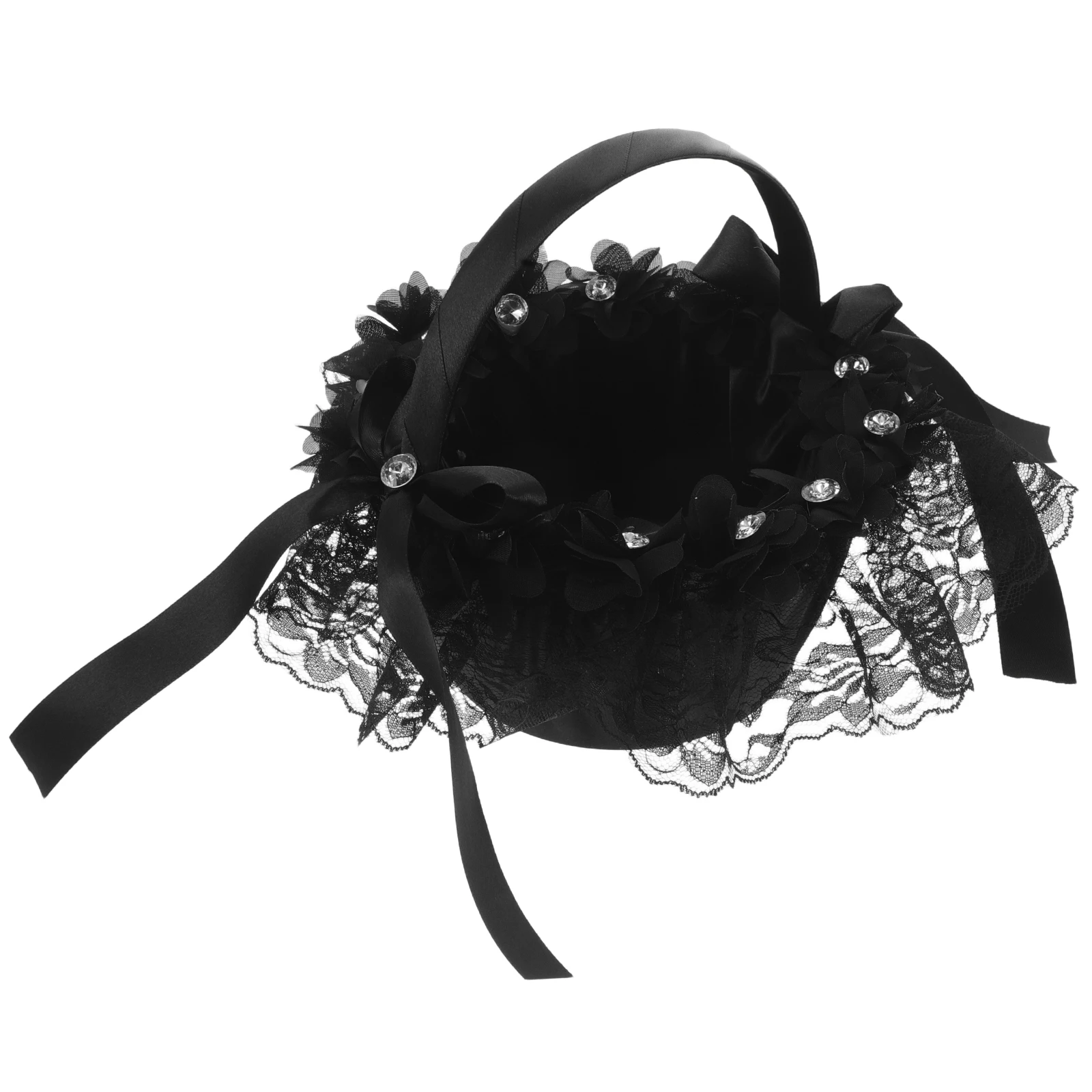 

Wedding Flower Girl Basket Rhinestone Flower Basket With Handle For Wedding Ceremony Banquet Home Western Party Collection