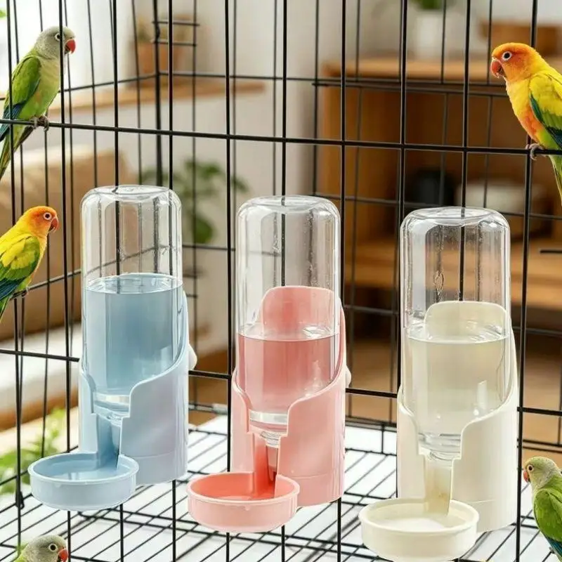 No-Drip Parrot Hanging Water Feeder 1Pcs Automatic Bird Cage Water Dispenser Bottle for Finch Canary Small Pet Birds
