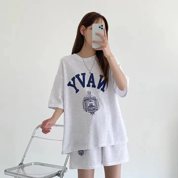 2024 Women Casual Sportwear Shorts Suits Letter Prints Tshirt Tracksuits Sweatshirt Oversize Womens 2 Piece Sets Summer Outfits