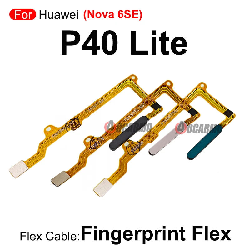 Black GreenFor Huawei P40 Lite / Nova 6se Home Button Fingerprint Touch ID Sensor Flex Cable Repair Parts