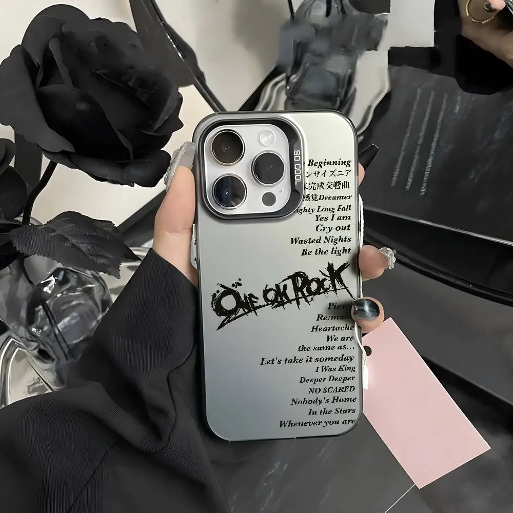 O-ONE OK ROCK TakaS جراب هاتف آيفون 17 16 15 14 13 12 11 Pro Max Air متعدد الألوان ماتي ليزر معدني أورورا فوندا