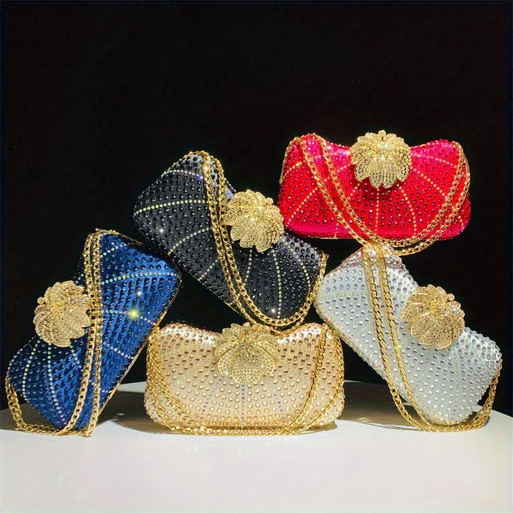 3D floral evening bag, hot diamond elegant box handbag, party ball women's wedding handbag