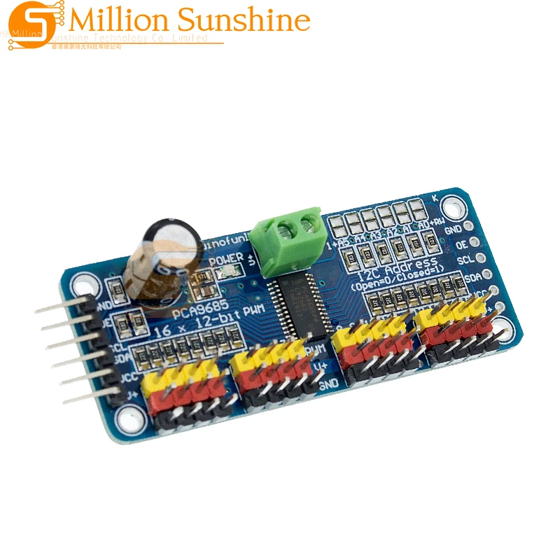 16 채널 12 비트 PWM 서보 Driver-I2C 인터페이스, PCA9685 모듈, 라즈베리 파이 쉴드 모듈, 서보 쉴드