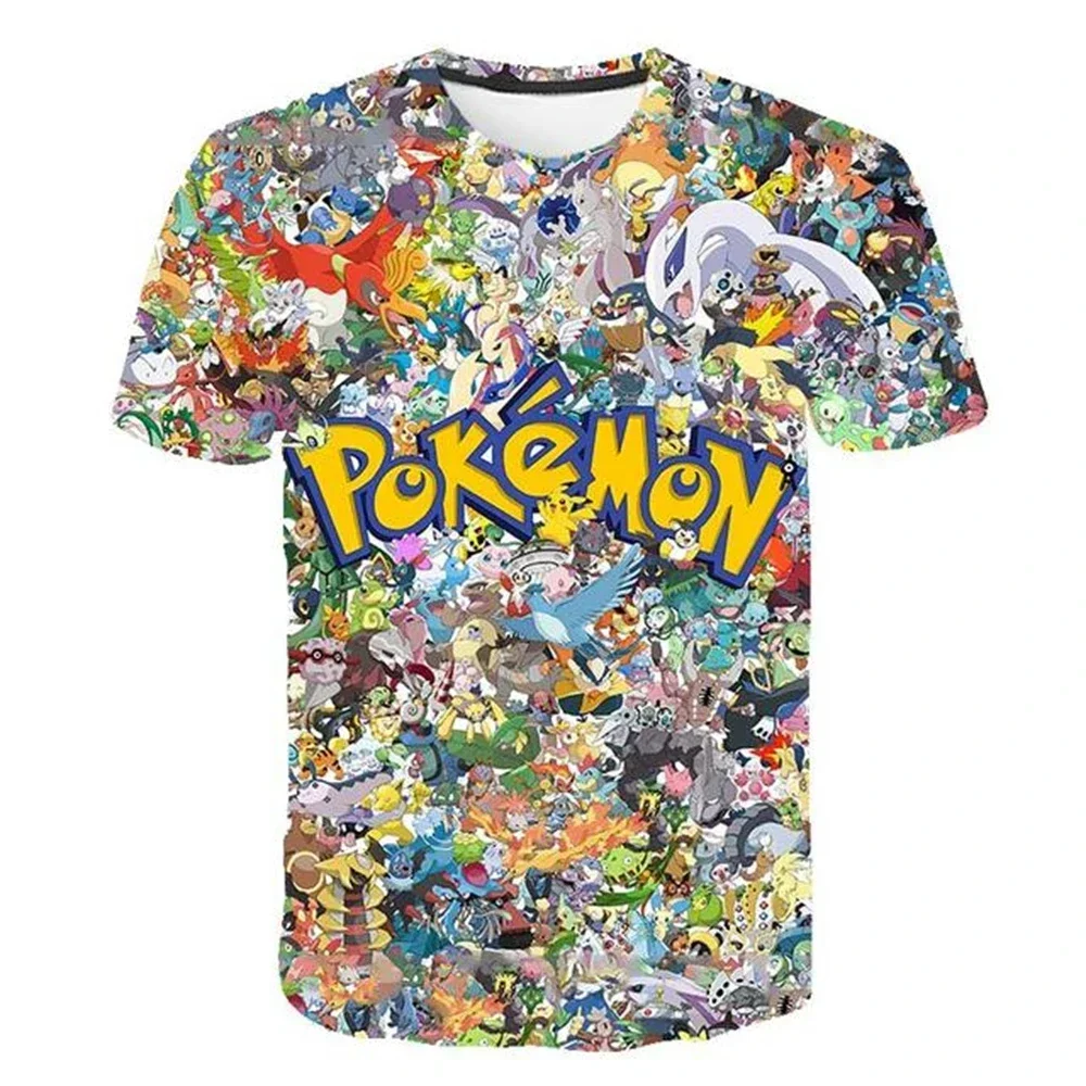 

New 3D Pikachu T-shirt for children cute cartoon short sleeved for boys and girls casual Stitch summer Big eared dog T Shirt