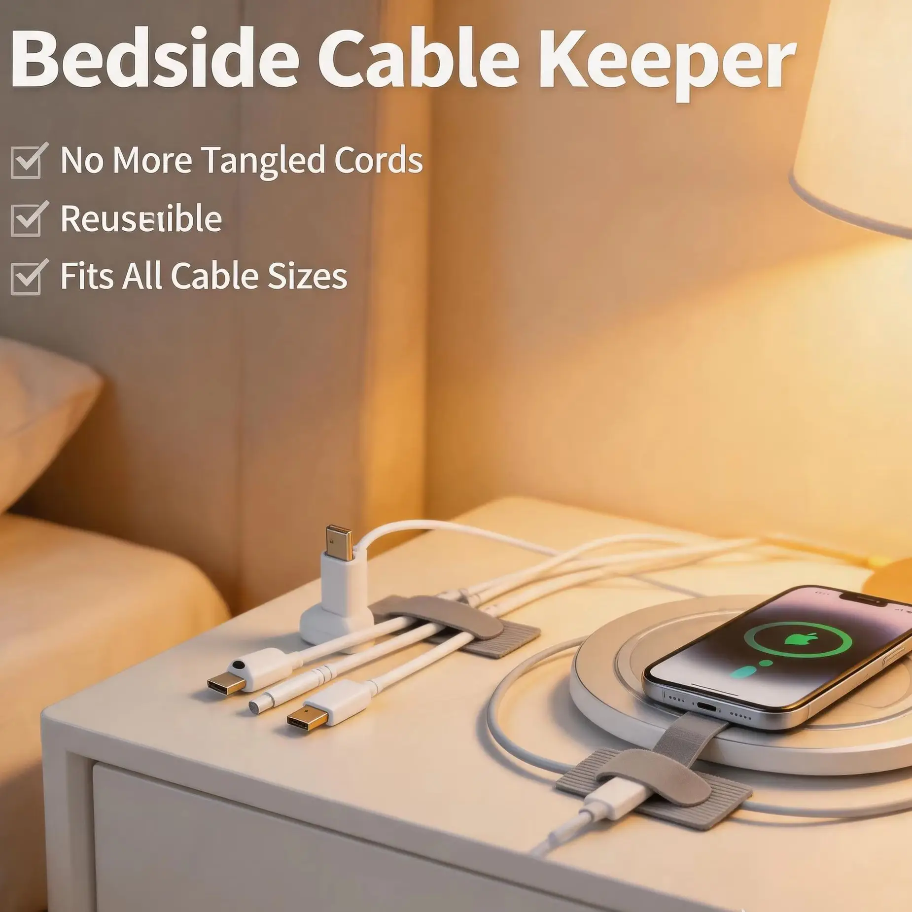 Self Adhesive Reusable Cable Ties Adjustable Cord Organizer Hook and Loop Straps for Desk Wire Management Office Home Rope Tie