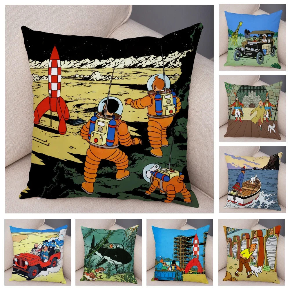 

Cartoon Pet Pug Print Pillowcase for Children Room Home Car Sofa Decor Lovely Dog Animal Pillow Case Plush Cushion Cover 45x45cm