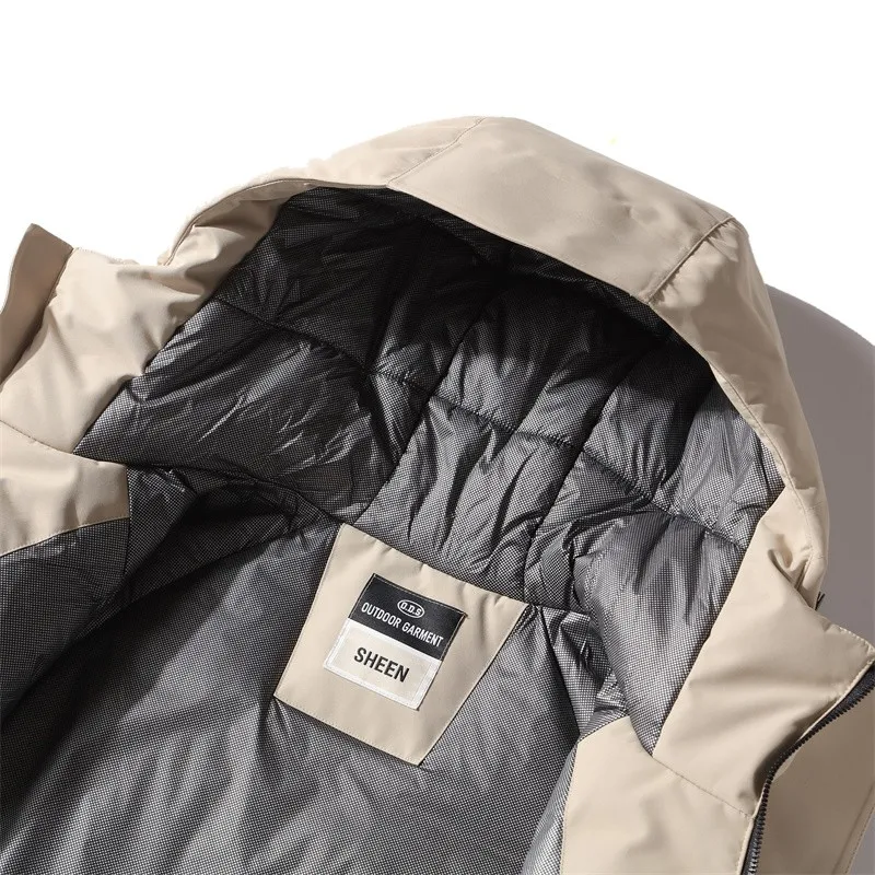 Aphene Tecnologia Termica Down Jaet Cappotto invernale da uomo caldo con cappuccio in piumino Faionable Urban Sle Lunghezza regolare